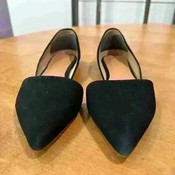 J Crew black suede leather d’orsay flat slip on shoes sz 7 - Picture 5 of 5